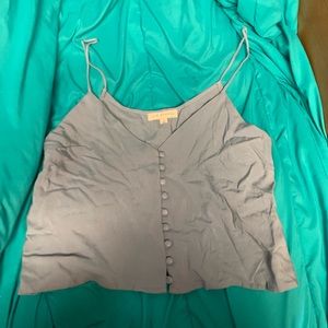 cropped button tank top
